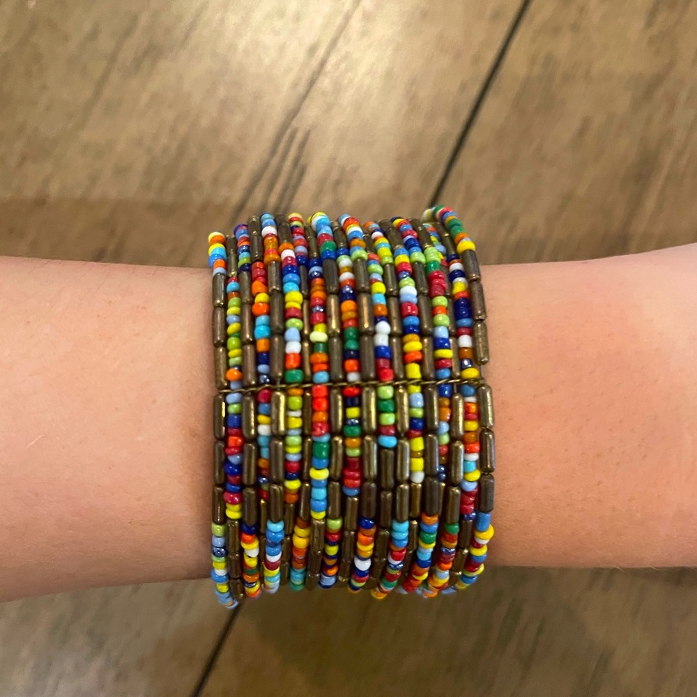 Multicolor beaded bangle